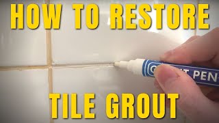 How to restore dirty or stained tile grout  HG Grout Cleaner amp the Rainbow Grout Pen [upl. by Sotos]