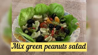 Mix Green peanut salad vitamin recipehigh fibre recipe weight loss food good Skin hair recipe [upl. by Garey]