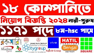 ২৮০০০ বেতনে ১৮ কোম্পানিতে ১১৭১ জনের চাকরি  all company job circular 2024  job circular 2023 [upl. by Icat]