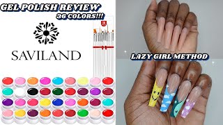 36 Color Saviland Gel Polish Review  Mix Match French  Lazy Girl Polygel Nails [upl. by Vrablik232]