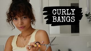 How to cut amp style curly bangs  Vivi König [upl. by Jet612]