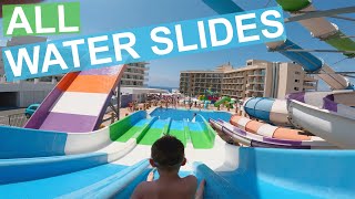 SplashWorld Tofinis  All Water Slides Cyprus Ayia Napa Water Park  2023 4K [upl. by Asseralc359]