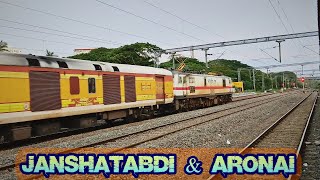 Accelerating Kannur Janshatabdi crossing Decelerating Aronai Express 🔊 Ready to Reach Chennai Mail [upl. by Ahseekat]