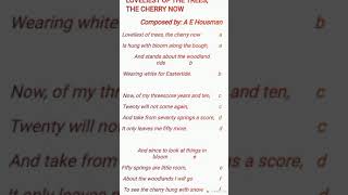 Loveliest of Trees the Cherry Now By A E Housman [upl. by Azalea]