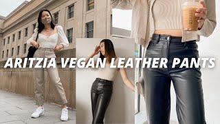 BEST VEGAN LEATHER PANTS  ARITZIA Melina Pant vs Command Pant Review [upl. by Ricky]