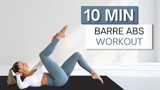 10 min BARRE ABS WORKOUT  With Modifications Provided  Ballet Dancer x Pilates Inspired Movements [upl. by Adrial]