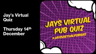 Virtual Pub Quiz Live Thursday 14th December [upl. by Oibaf628]