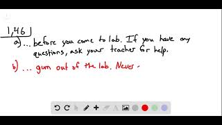 Laboratory Safety Finish each statement about laboratory safety so that it correctly states a safety [upl. by Naerad]