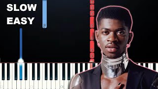 Lil Nas X  Industry Baby SLOW EASY PIANO TUTORIAL [upl. by Eneirda]