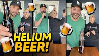 Drinking HELIUM BEER Hilarious [upl. by Zumstein]