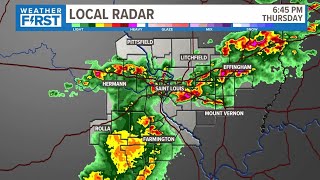 LIVE Severe storms continue to move through St Louis area [upl. by Enellek]