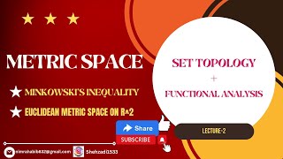 Metric Space Minkowskis Inequality  Euclidean Metric Space on R2  Functional Analysis URDU [upl. by Tortosa]