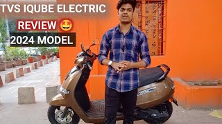 Tvs Iqube Electric Scooty Review 😍 2024 model new features updated All Information iqube [upl. by Roanne]