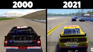 Evolution of First Lap of Daytona 500 in NASCAR Games 20002021 [upl. by Yrag]