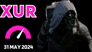 Where is XUR Today Destiny 1 D1 XUR Location and Official Inventory and Loot 31 May 2024 5312024 [upl. by Atimed107]