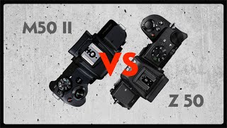 Canon M50 Mark II vs Nikon Z50  Mirrorless Camera Comparison in 2021 [upl. by Ariahay85]