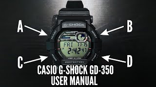 Casio GShock GD350 User Manual  How To Setup Casio GShock GD350 [upl. by Sivrat218]