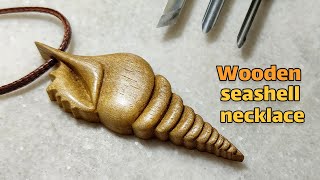 Hand Carved Wooden Seashell Necklace [upl. by Andonis]