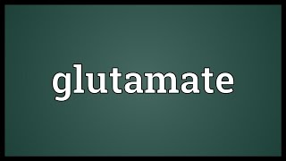 Glutamate Meaning [upl. by Goar980]