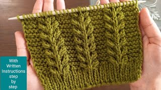 Easy knit Stitch Patterns for Beginners  4 row Repeat knitting Stitch  Красивый узор With Subtitle [upl. by Grunenwald]