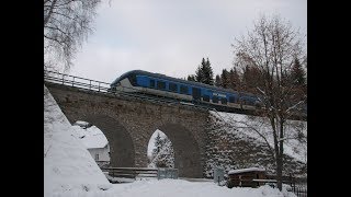 Vlaky v Karlovarském kraji  Krušnohorský Semmering 15122018 [upl. by Idihsar678]