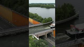 Boat spotting in the Veluwemeer Aquaduct 33 shorts engineering netherlands boating [upl. by Kezer]