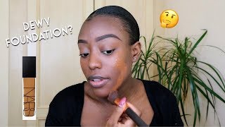 DEWY FOUNDATION ON OILY SKIN NARS RADIANT FOUNDATION REVIEW [upl. by Emyam]