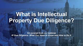 IPDD What is Intellectual Property Due Diligence [upl. by Fisa]