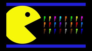 Elimination Stickman Race  PacMan 2  Marble Race Algodoo [upl. by Landbert]