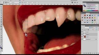 How to create Realistic Vampire teeth or fangs  Adobe photoshop tutorial HD [upl. by Ledah]