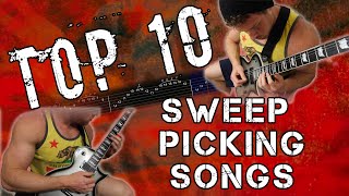 Top 10 Sweep Picking Songs  WITH SCREEN TABS [upl. by Ignacia]