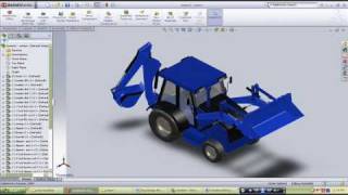 Backhoe  Digger  Loader  SolidWorks [upl. by Nugesulo]