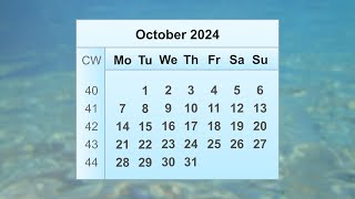 October 2024 Calendar [upl. by Matta]