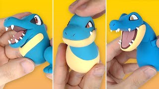 Pokémon Figures Making  Totodile lineCroconaw Feraligatr  Clay Art [upl. by Seeto]