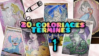 20 coloriages terminés 1  Coloriage adulte 🖍️ Art Thérapy [upl. by Edmunda]