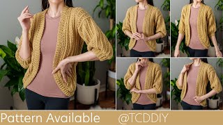 How to Crochet a Cardigan  Pattern amp Tutorial DIY [upl. by Pik940]