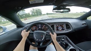 2022 Dodge Challenger RT Black Top Manual  POV Walkaround and Test Drive [upl. by Atikir]