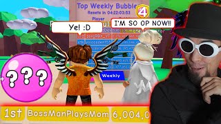 Bossmanplays Mom Bubble Team Has Gone to The Moon in Roblox Bubble Gum Simulator [upl. by Ennovart]