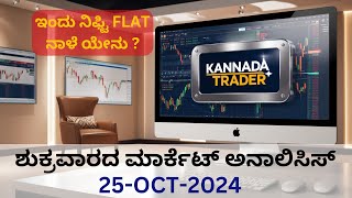 MARKET VIEW  24 OCT 24  NIFTY  BANKNIFTY  FINNIFTY  KANNADA [upl. by Aicinet]