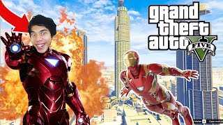 STRESMEN MENCOBA MENJADI IRONMAN  GTA 5 MOD [upl. by Ecyarg]