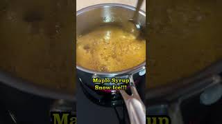 Maple Syrup Snow Ice Treat food foodie cooking recipe recipes cookingvideo [upl. by Anabelle869]