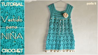 Como tejer a crochet vestido para niña 22 [upl. by Adnyc]