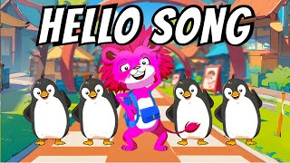 Hello Song for Kids  Greeting Song for Kids  Pink Lion Leo [upl. by Sheena783]