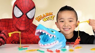 Fun Kids Game Shark Bite Playtime With Spiderman And CKN [upl. by Odom]