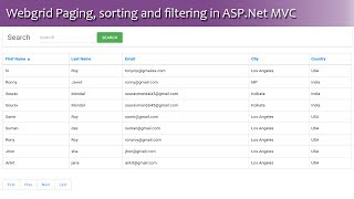 Webgrid Paging sorting and filtering in ASPNet MVC [upl. by Nnoryt]