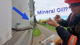 Extracting oil from a Voltage Regulator  7200 volts [upl. by Assele]