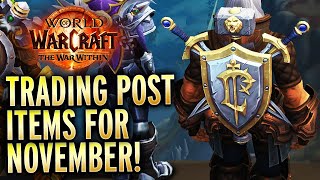 Trading Post Items For November With Bonus Tender Return of Class Sets World of Warcraft [upl. by Llebyram]