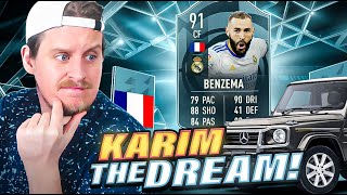 INSANE VALUE SBC 91 POTM BENZEMA PLAYER REVIEW FIFA 22 Ultimate Team [upl. by Quartet55]