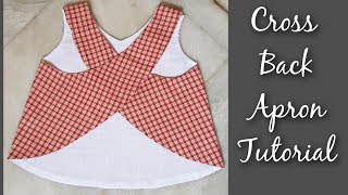 Cross back apron for toddler cutting and stitchingtop blouse for 1 year baby girl [upl. by Kali139]