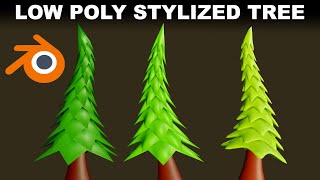 how to make stylized low poly tree in blender 290 [upl. by Onairam]